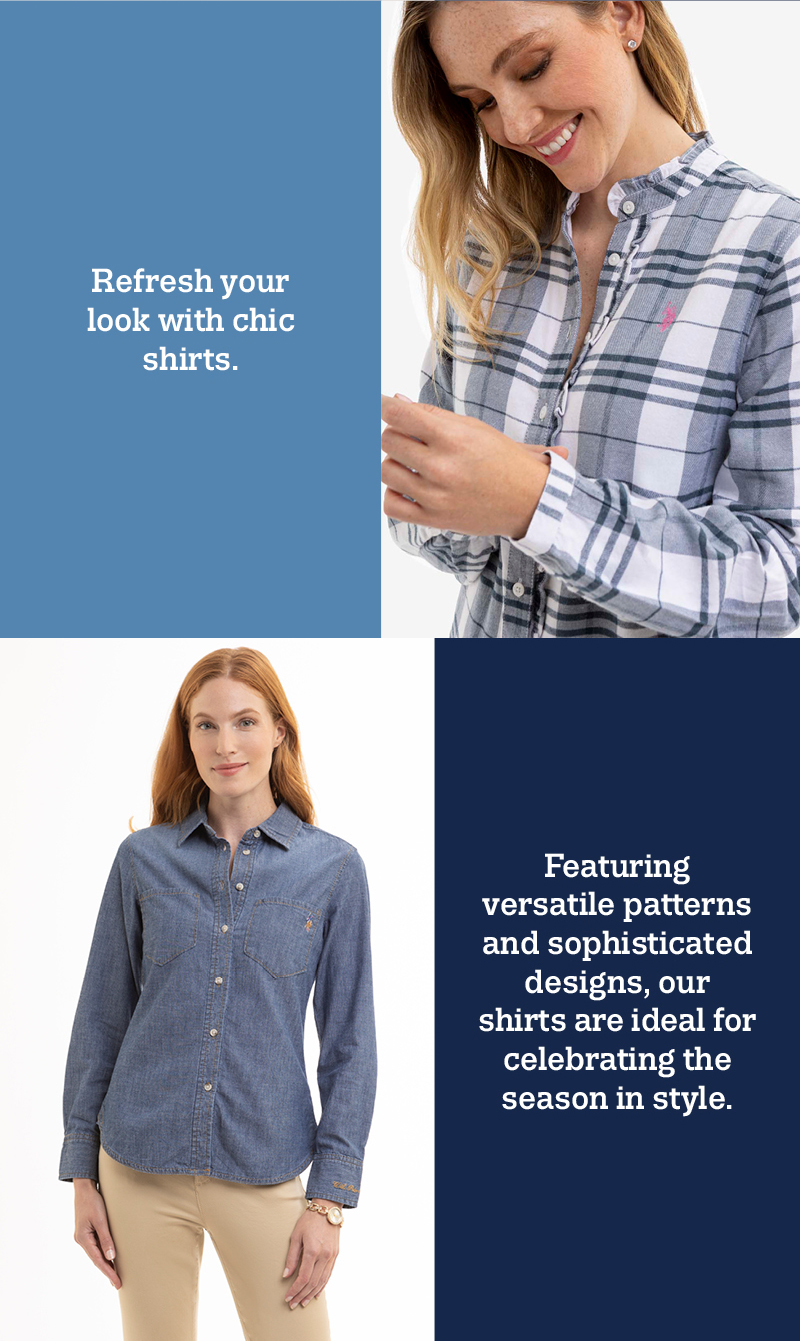 Refresh your look with chic shirts. Featuring versatile patterns and sophisticated designs, our shirts are ideal for celebrating the season in style.