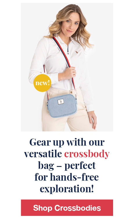 Gear up with our versatile crossbody bag - perfect for hands-free exploration! Shop Crossbodies