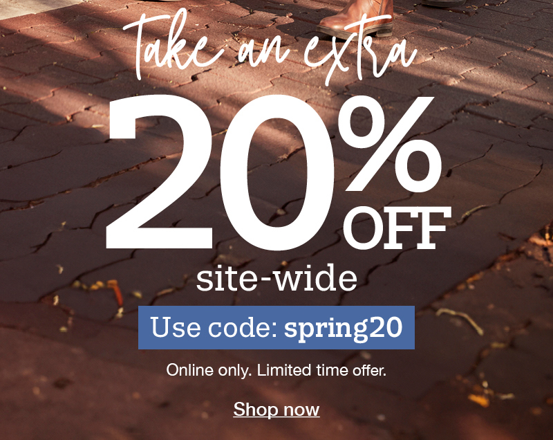 Take an extra 20% off site-wide! Use code: spring20 Online only. Limited time offer. Shop now