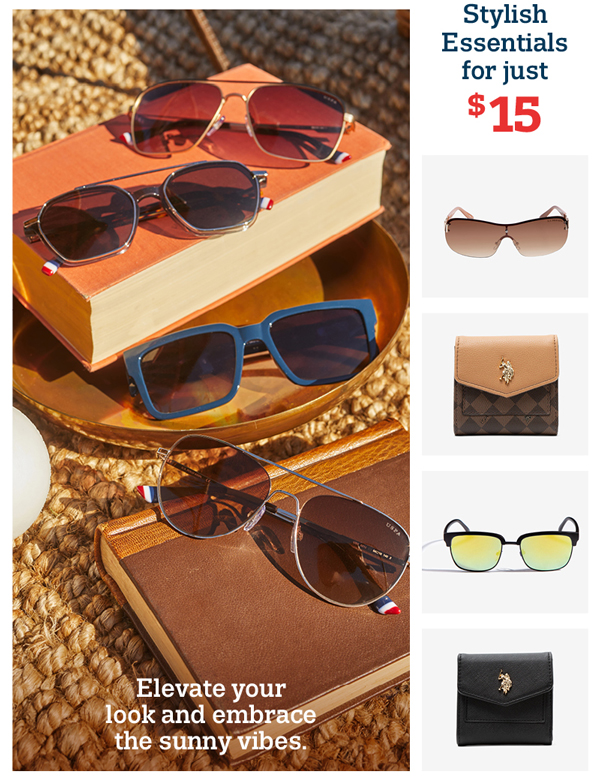Elevate your look and embrace the sunny vibes. Stylish essentials for just $15 shop now