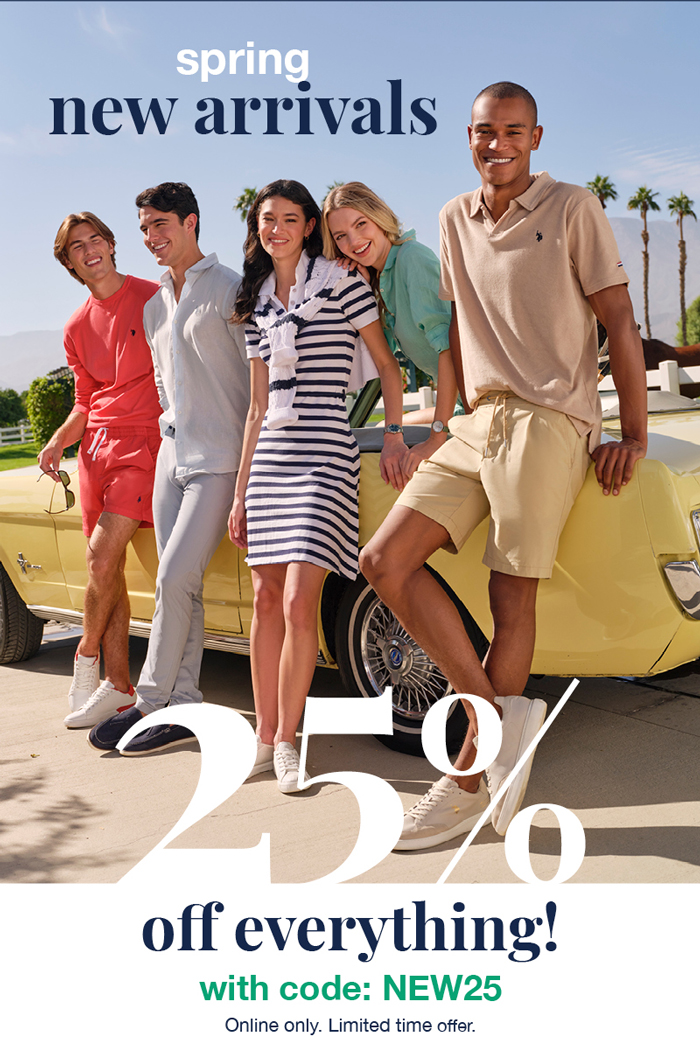Spring New Arrivals 25% off everything! with code: NEW25 Online only. Limited time offer.