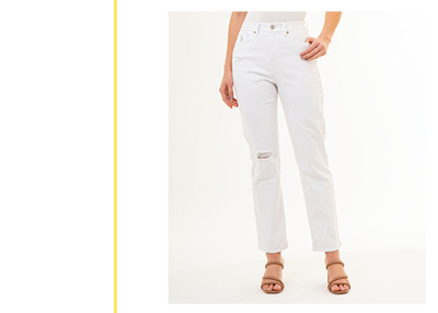 WHITE HIGH RISE VINTAGE STRAIGHT JEANS