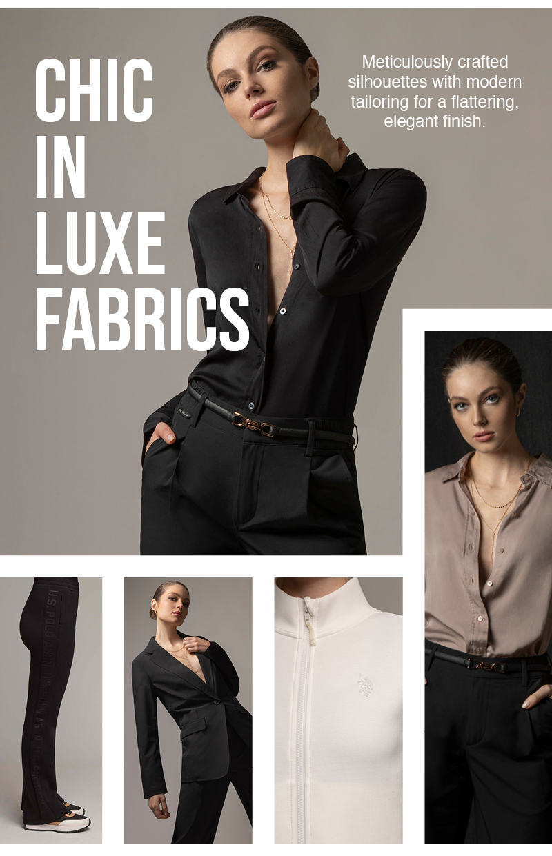 Chic In Luxe Fabrics: Meticulously crafted silhouettes with modern tailoring for a flattering, elegant finish. Shop now