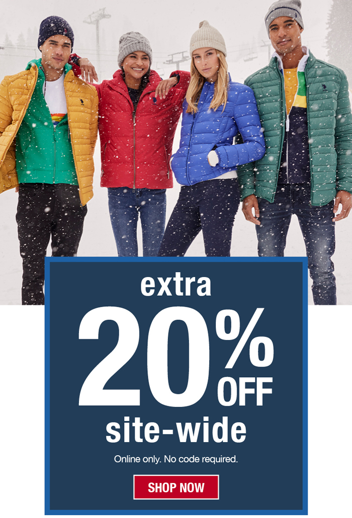 Extra 20% off site-wide. Online only. No code required. Shop now