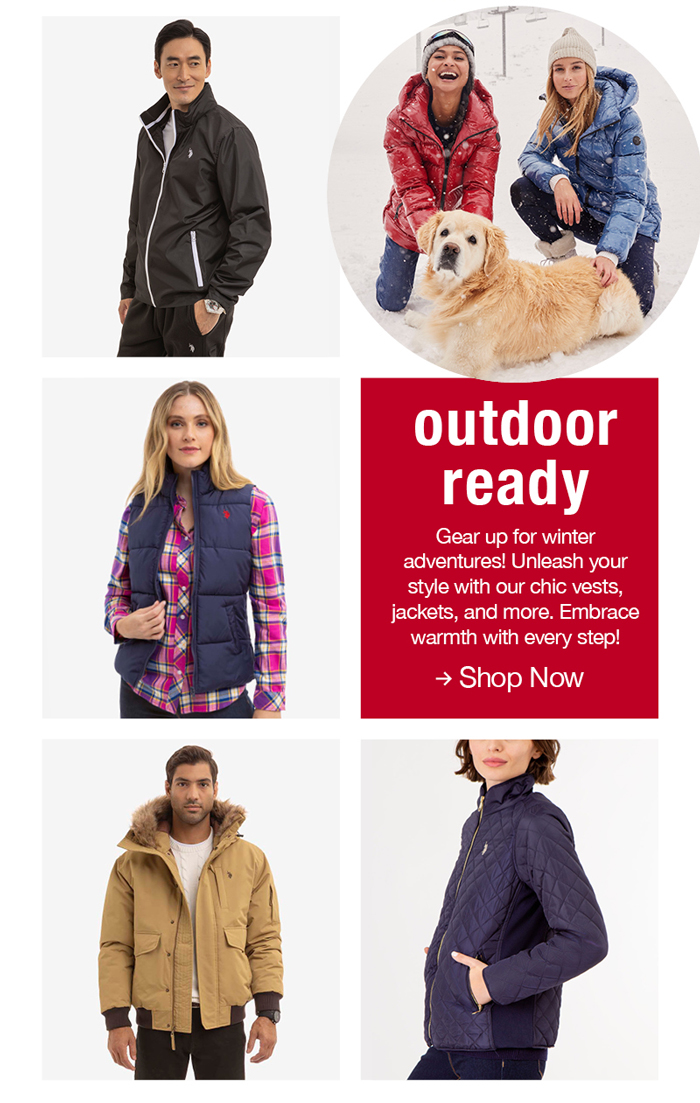 Outdoor ready: Gear up for winter adventures! Unleash your style with our chic vests, jackets, and more. Embrace warmth with every step! Shop now