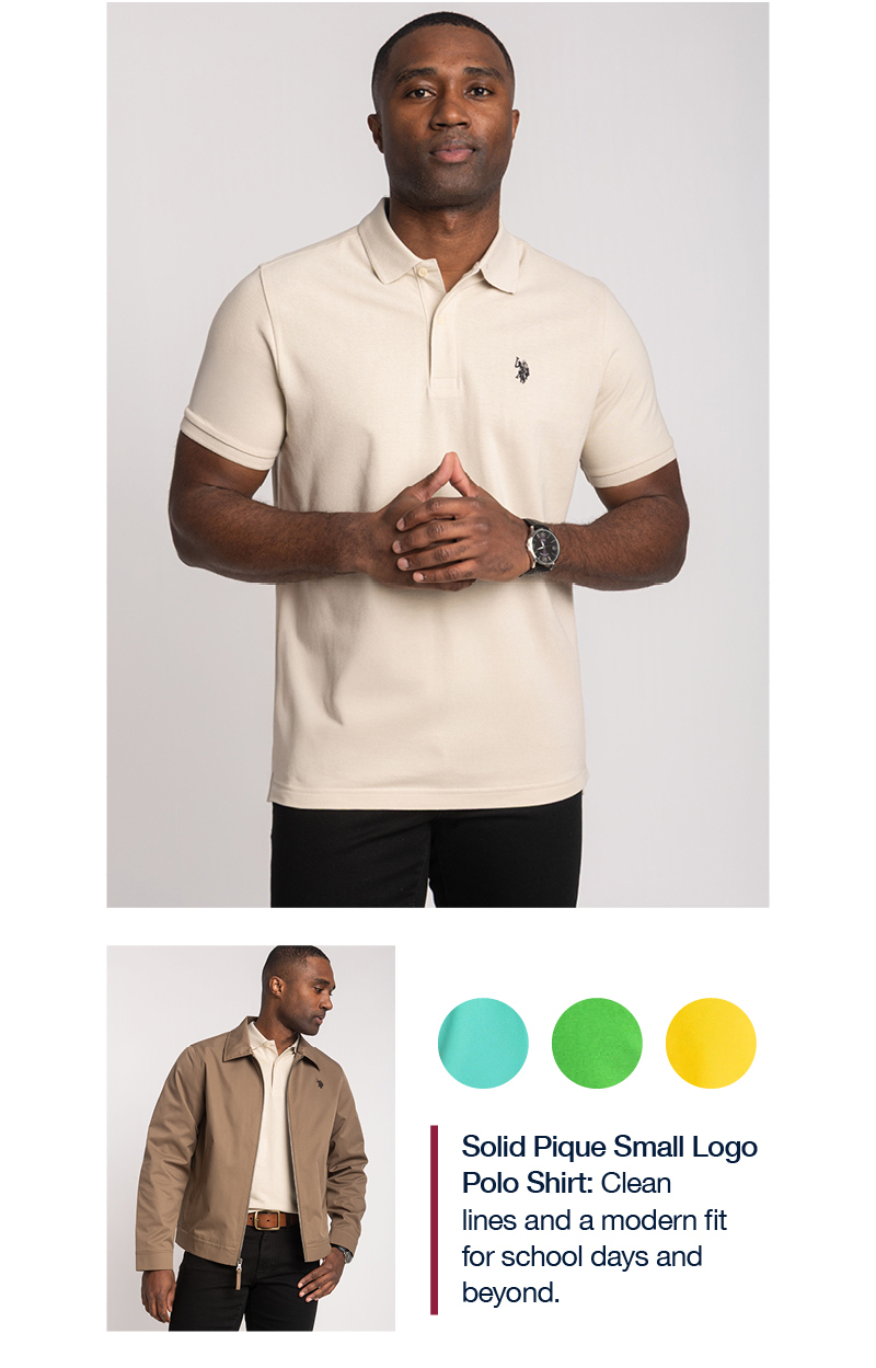 Solid Pique Small Logo Polo Shirt: Clean lines and a modern fit for school days and beyond.