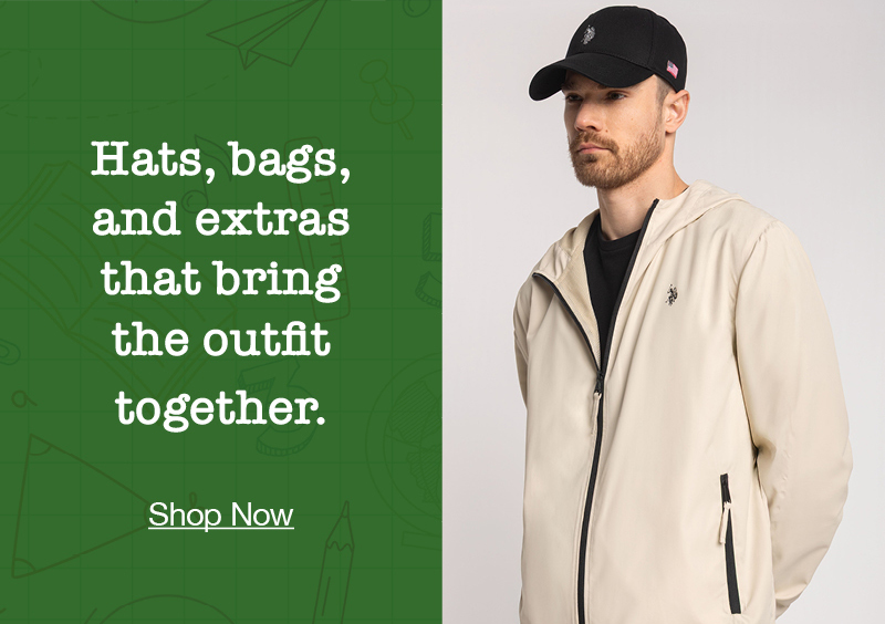 Hats, bags, and extras that bring the outfit together. Shop now