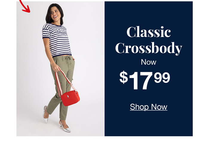 Classic crossbody now $17.99 shop now