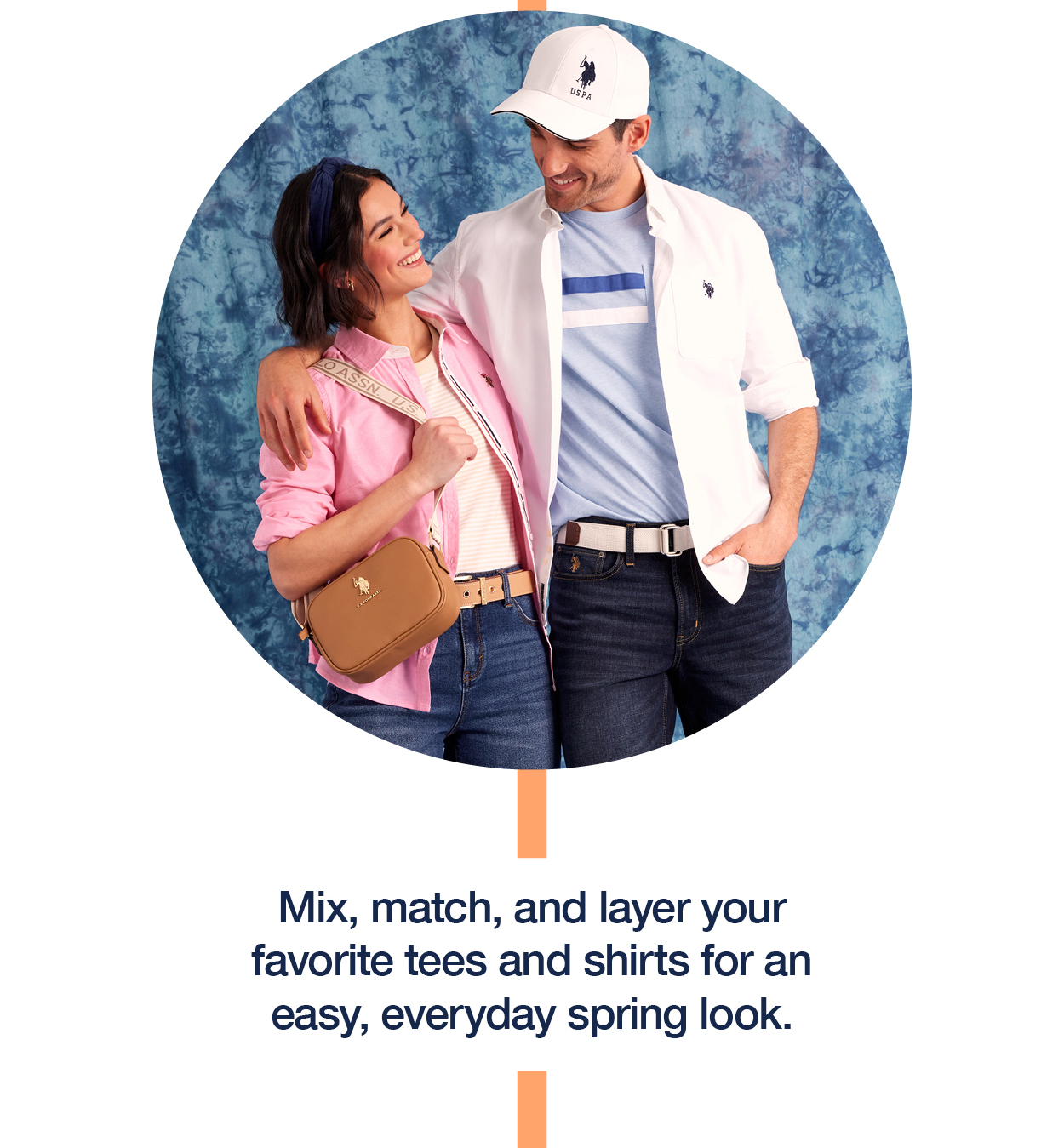 Mix, match, and layer your favorite tees and shirts for an easy, everyday spring look.