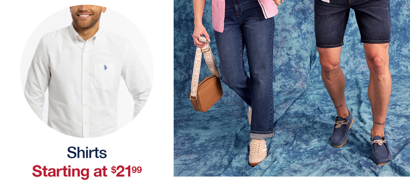 Shirts starting at $21.99