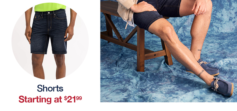 Shorts starting at $21.99