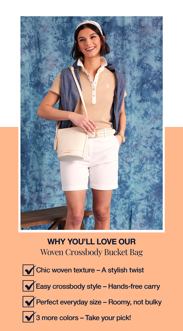 Why you'll love our woven crossbody bucket bag: Chic woven texture – A stylish twist Easy crossbody style – Hands-free carry Perfect everyday size – Roomy, not bulky 3 more colors - Take your pick!