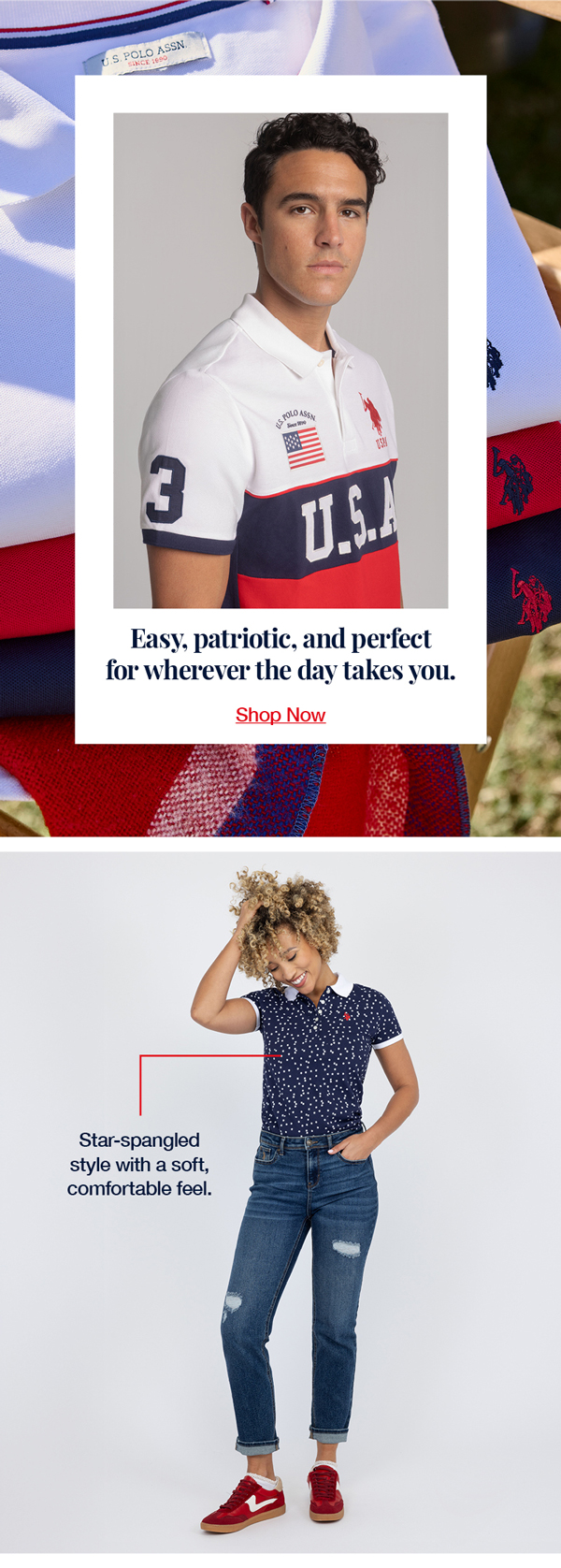 Easy, patriotic, and perfect for wherever the day takes you. Shop now. Star-spangled style with a soft, comfortable feel.
