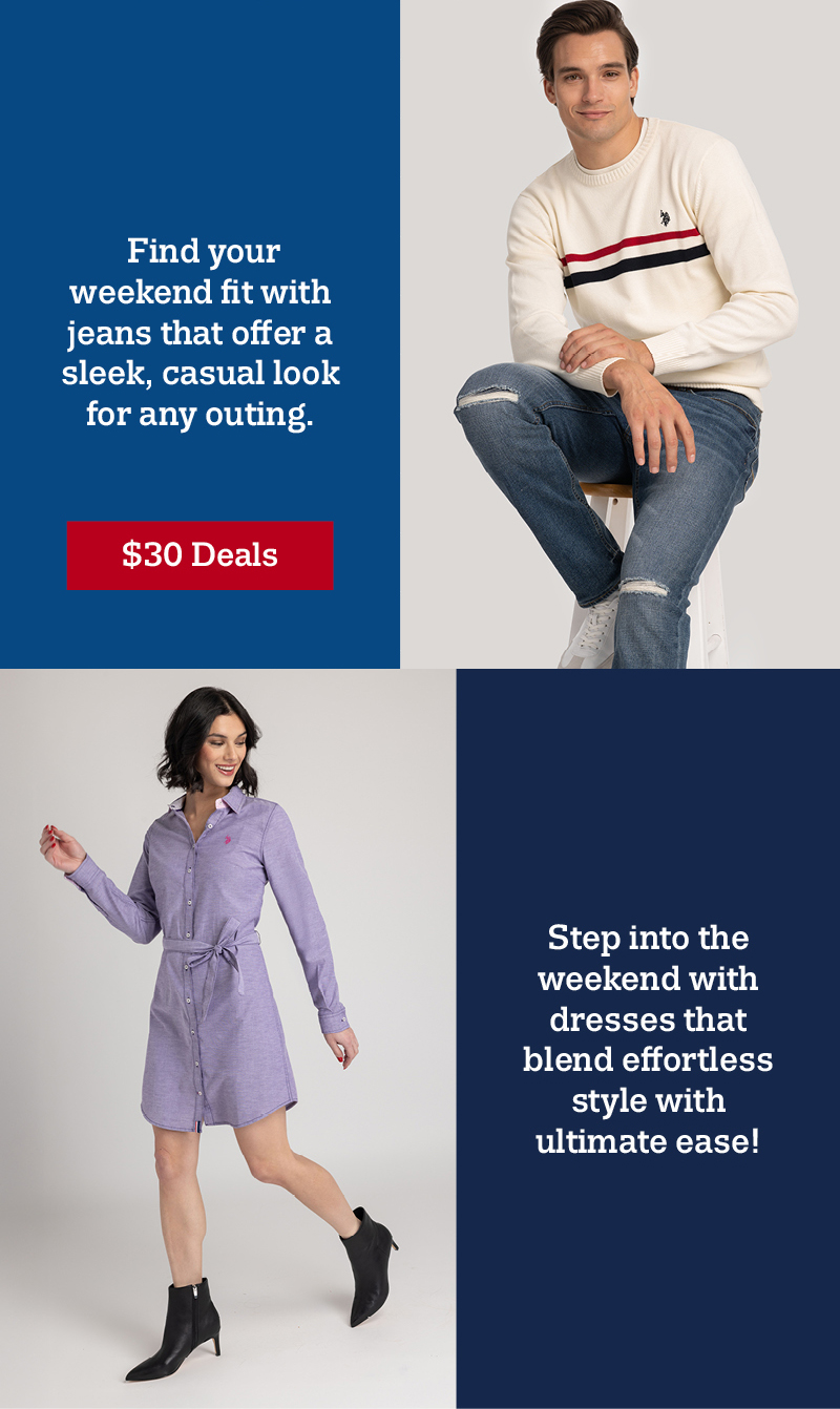 Find your weekend fit with jeans that offer a sleek, casual look for any outing Step into the weekend with dresses that blend effortless style with ultimate ease! Shop $30 Deals