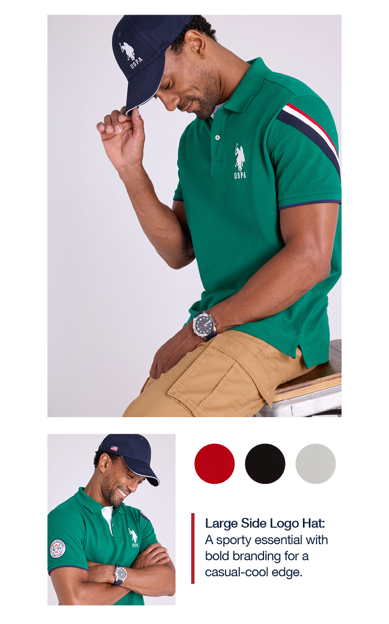 Large Side Logo Hat: A sporty essential with bold branding for a casual-cool edge.