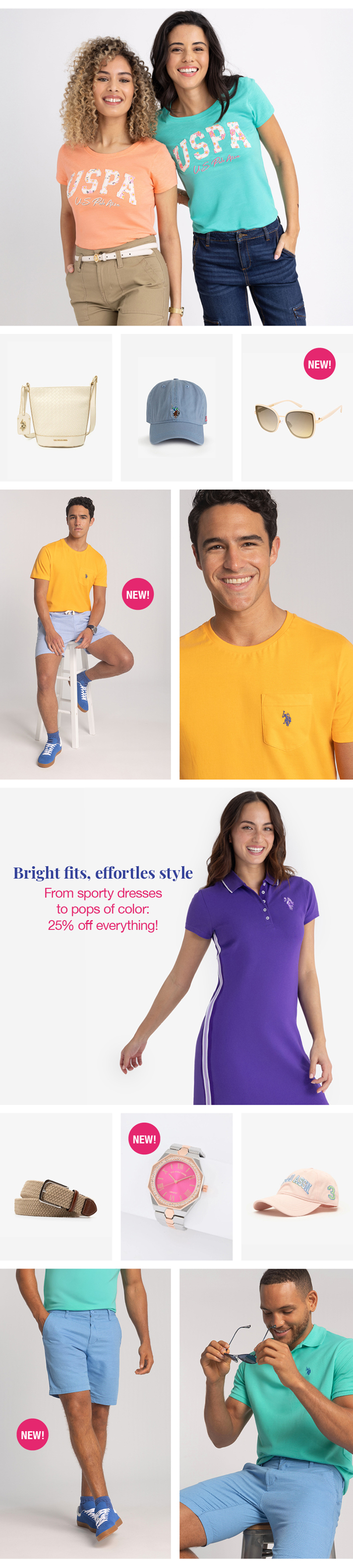 Bright flits, effortless style: from sporty dresses to pops of color: 25% off everything!