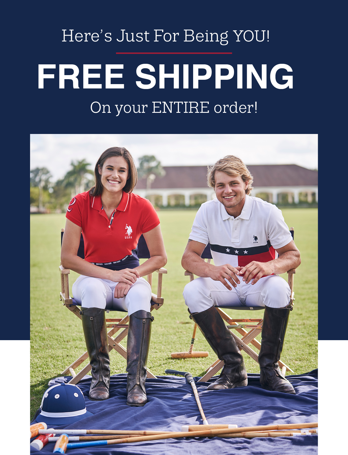 Here's just for being you! Free Shipping on your entire order!