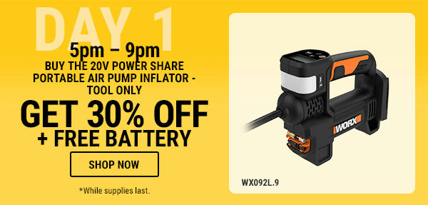 Worx Wx092l 20V Power Share Portable Air Pump Inflator
