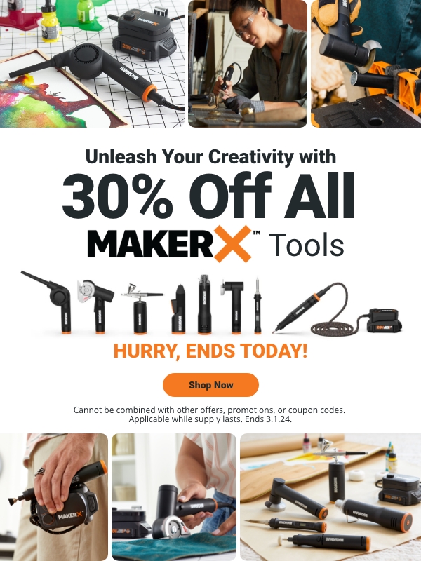 30% off all MakerX tools