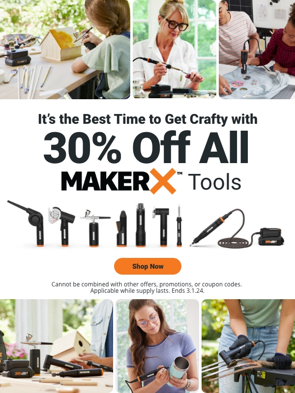 30% off all MakerX tools