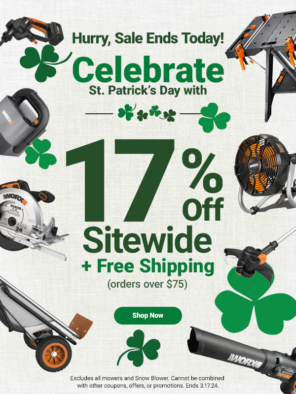 17% off + Free Shipping over $75