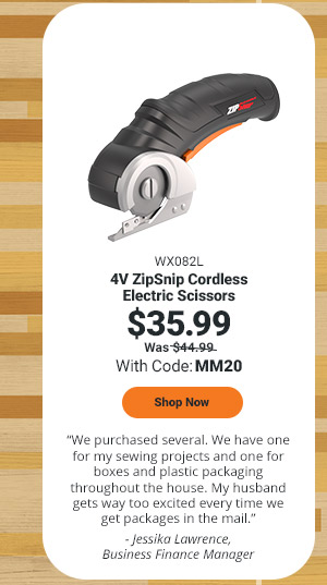 4V ZipSnip Cordless Electric Scissors