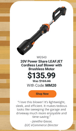 20V Power Share LEAFJET Cordless Leaf Blower with Brushless Motor