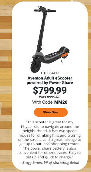Aventon Adult eScooter powered by Power Share