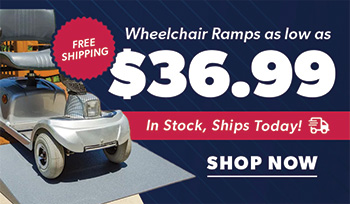 Wheelchair Ramps as low as $36.99 -- In Stock, Ships Today -- Available in many different materials, styles & sizes! -- Free Shipping -- Shop Now