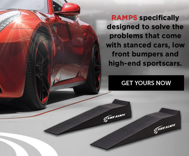 Ramps specifically designed to solve the problems that come with stanced cars, low front bumpers and high-end sportscars.
