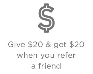 Give $20 and get $20 when you refer a friend
