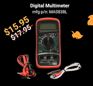 2000 Count 3.5-Digit Digital Multimeter 8 Function Replaceable Fuse
