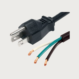 3-Conductor AC Power Cord 14 AWG NEMA 5-15P to Pigtails SJTW Jacket 8 Feet Black