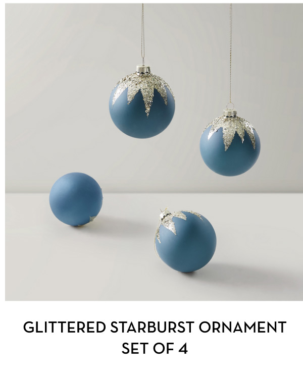 Glittered Starburst Ornament Set of 4