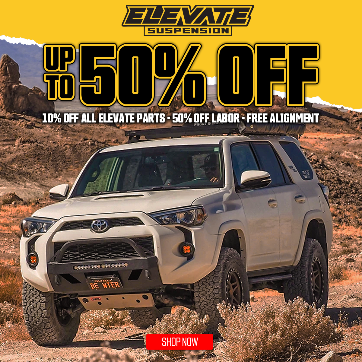 Up to 50% Off + Labor + Free Alignment Elevate Suspension