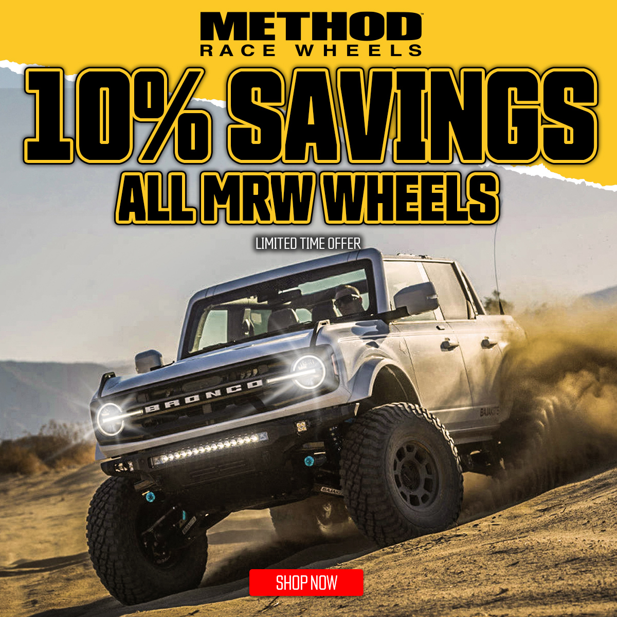 Save 10% on ALL Method Race Wheels + Free Mount & Balance