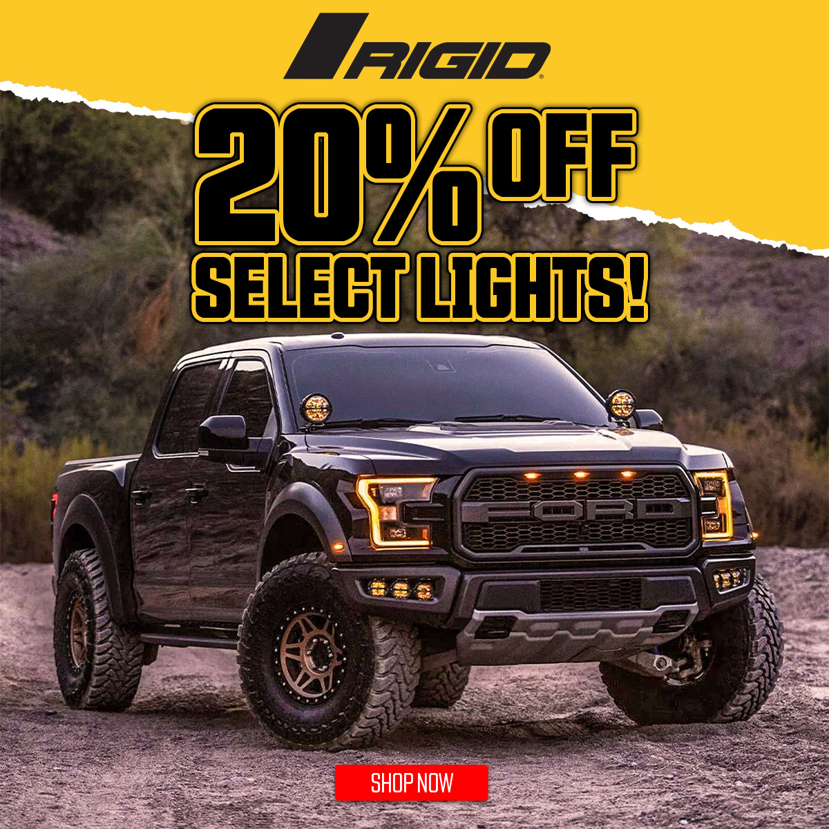 20% Off Select Rigid Industries Light