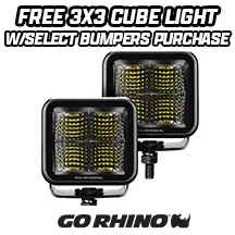 Receive a Free 3x3 Cube Light Set via Online Rebate on Go Rhino Front or Rear Bumpers