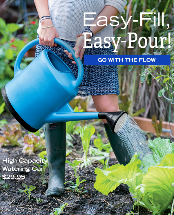 Easy-FIll, Easy-Pour! Go with the Flow! High Capacity Watering Can, $29.95