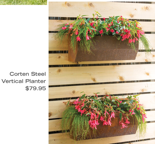 Corten Steel Vertical Planter, $79.95