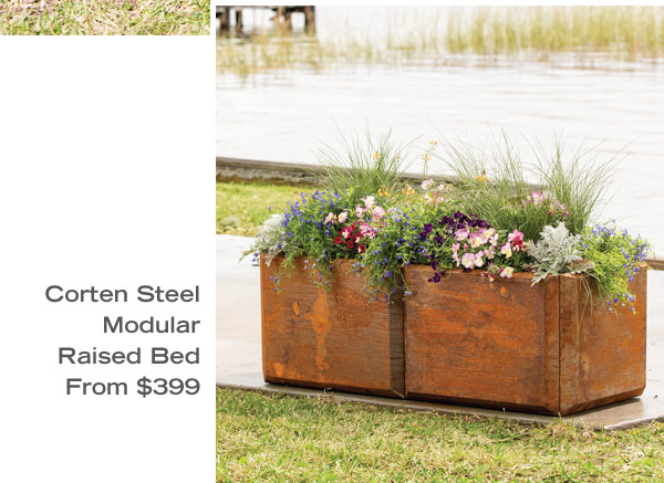 Corten Modular Raised Bed, from $399