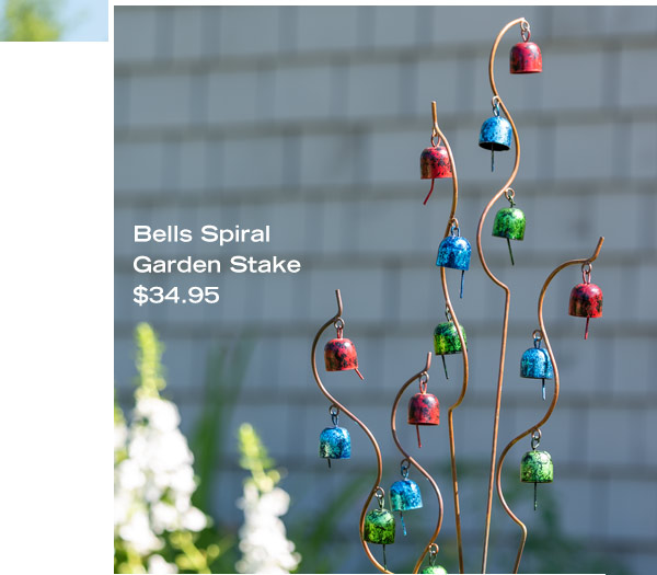 Bells Spiral Garden Stake, $34.95