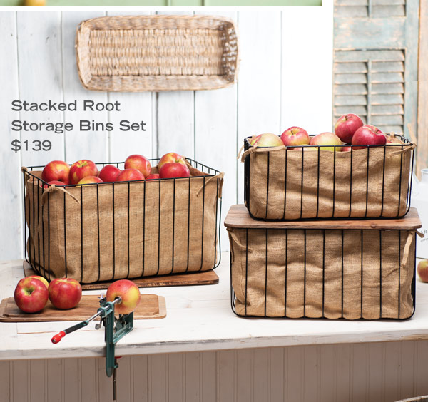 Stacked Root Storage Bins set, $139