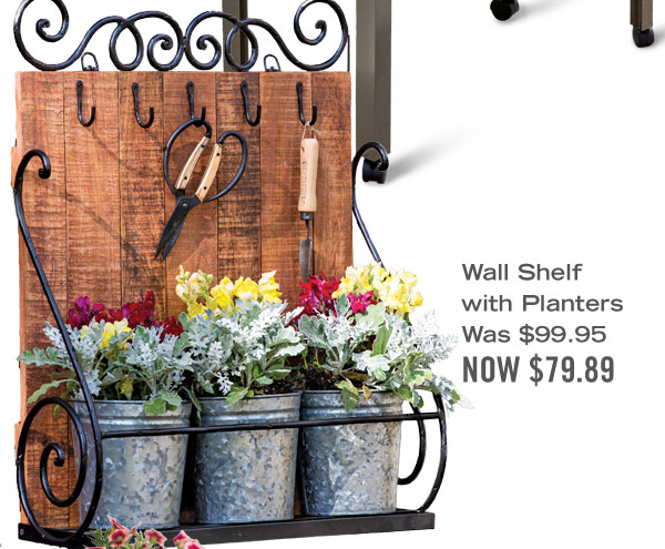 Wall Shelf with Planters, was $99.95, now $79.89