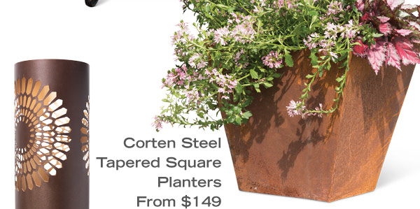 Corten Steel Tapered Square Planters from $149