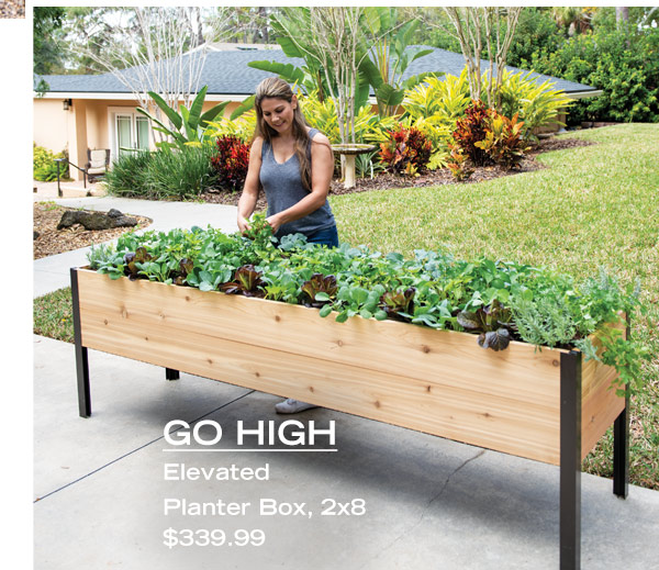 Go High - Elevated Planter Box, 2' x 8', $325