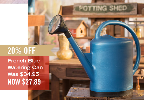 French Blue Watering Can, was $34.95, now $27.89 - 20% off!