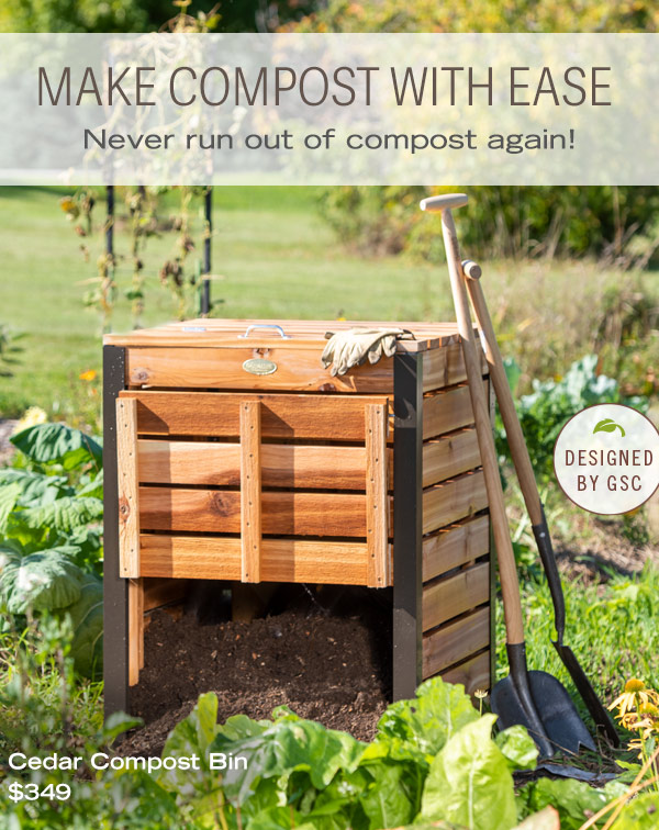 Make Compost with Ease - Never run out of compost again. Pictured: Cedar Compost Bin, $349