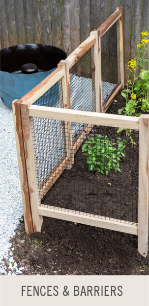 Fences & Barriers. Pictured: Wood & Wire Critter Fence