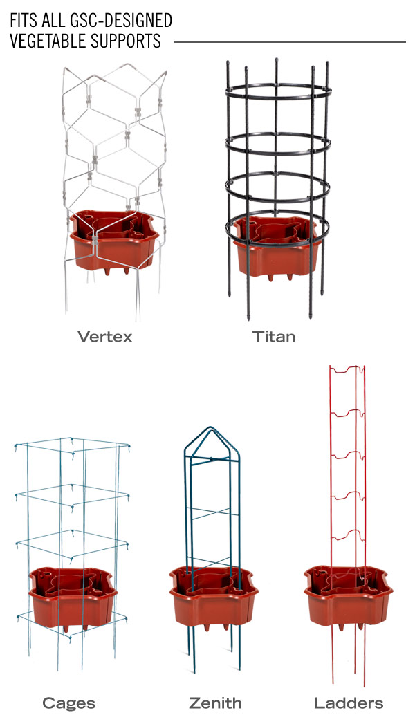 Fits all GSC-designed vegetable supports: The vertex, Titan, Cages, Zenith and ladders.